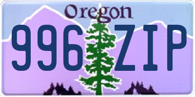 OR license plate 996ZIP