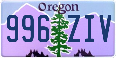 OR license plate 996ZIV