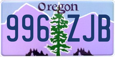 OR license plate 996ZJB