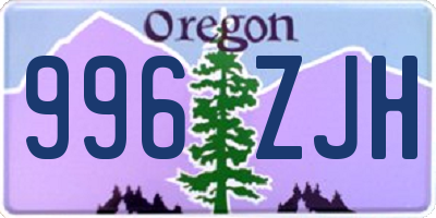 OR license plate 996ZJH