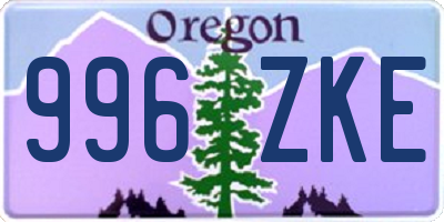 OR license plate 996ZKE