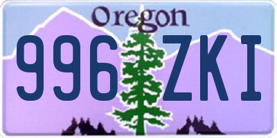 OR license plate 996ZKI