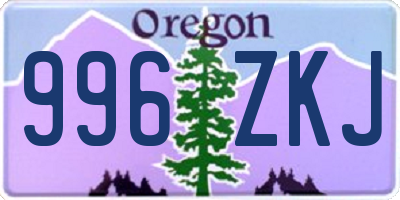 OR license plate 996ZKJ