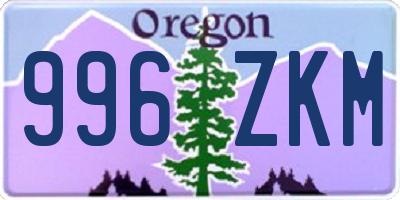 OR license plate 996ZKM