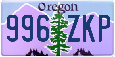 OR license plate 996ZKP