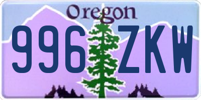 OR license plate 996ZKW