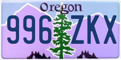 OR license plate 996ZKX