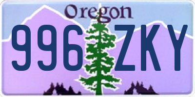 OR license plate 996ZKY