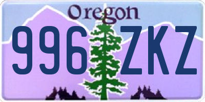 OR license plate 996ZKZ