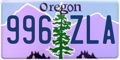 OR license plate 996ZLA