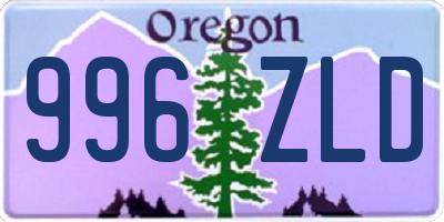 OR license plate 996ZLD