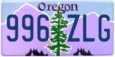 OR license plate 996ZLG