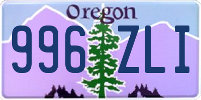 OR license plate 996ZLI