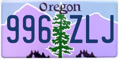 OR license plate 996ZLJ