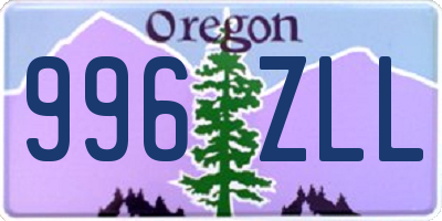 OR license plate 996ZLL