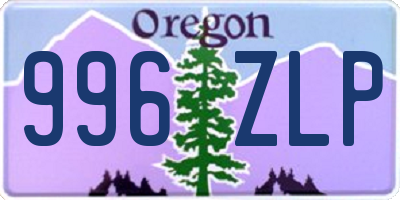 OR license plate 996ZLP