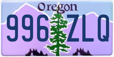 OR license plate 996ZLQ