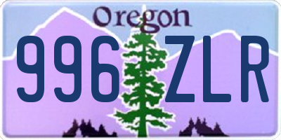 OR license plate 996ZLR