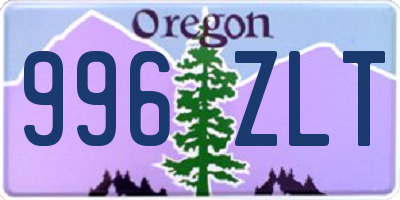 OR license plate 996ZLT