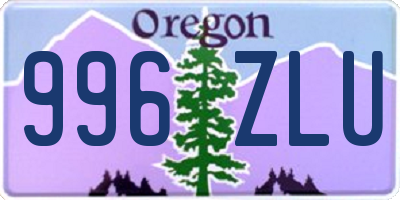 OR license plate 996ZLU