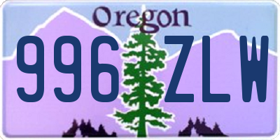OR license plate 996ZLW