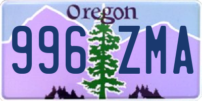 OR license plate 996ZMA