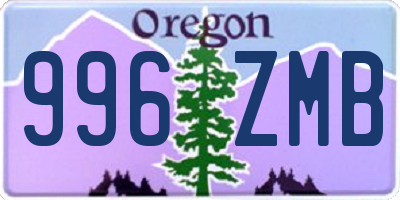 OR license plate 996ZMB