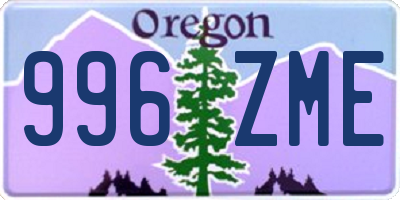 OR license plate 996ZME