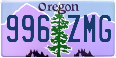 OR license plate 996ZMG
