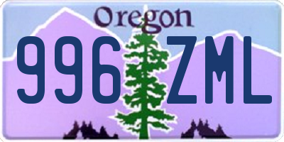 OR license plate 996ZML