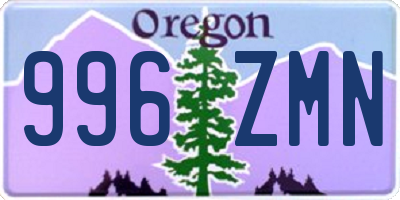 OR license plate 996ZMN