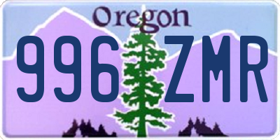 OR license plate 996ZMR