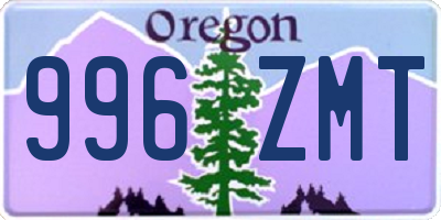 OR license plate 996ZMT