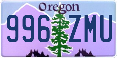 OR license plate 996ZMU