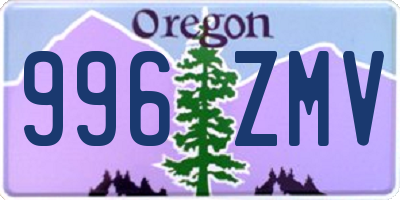 OR license plate 996ZMV