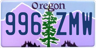 OR license plate 996ZMW