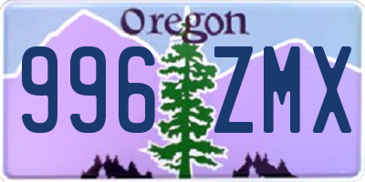 OR license plate 996ZMX