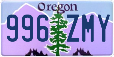 OR license plate 996ZMY