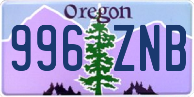 OR license plate 996ZNB