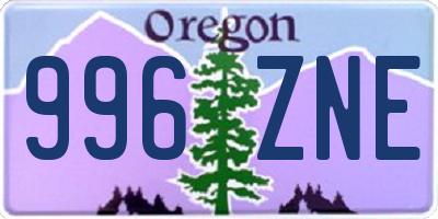 OR license plate 996ZNE