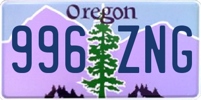 OR license plate 996ZNG