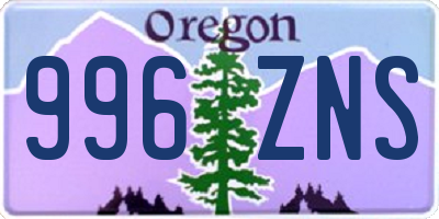 OR license plate 996ZNS