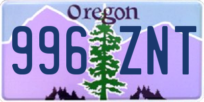OR license plate 996ZNT