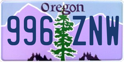 OR license plate 996ZNW