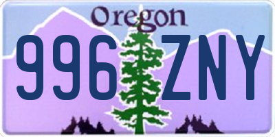 OR license plate 996ZNY