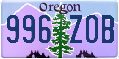 OR license plate 996ZOB