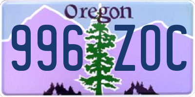 OR license plate 996ZOC