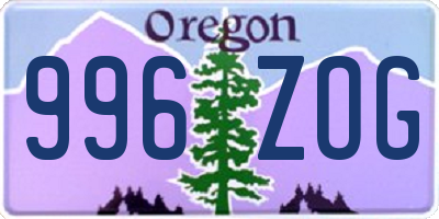 OR license plate 996ZOG