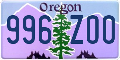 OR license plate 996ZOO
