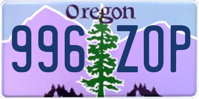 OR license plate 996ZOP